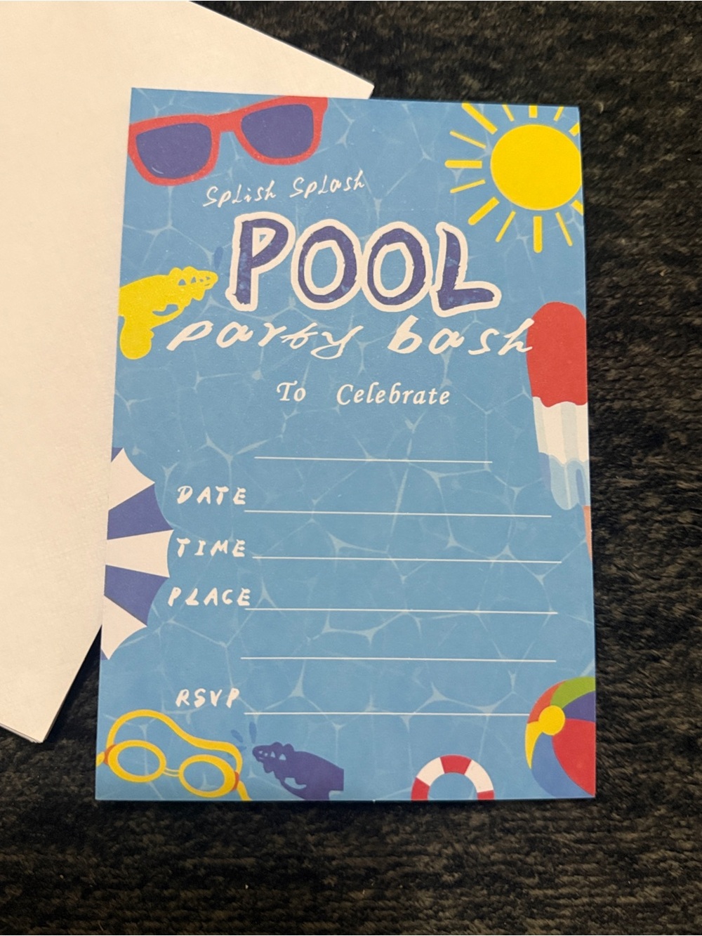 Pool Party Birthday Invitations